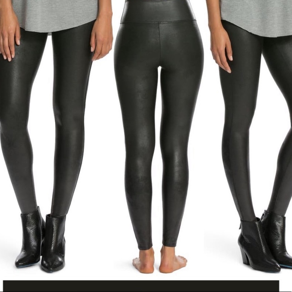 SPANX Faux Leather Legging- in excellent condition